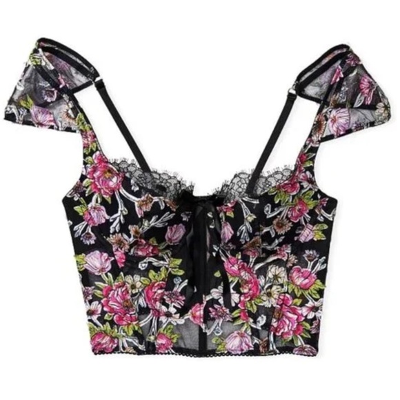 Victoria’s Secret Dream Angels Black Floral Corset Top Size 34B New Without Tag! - Picture 4 of 9